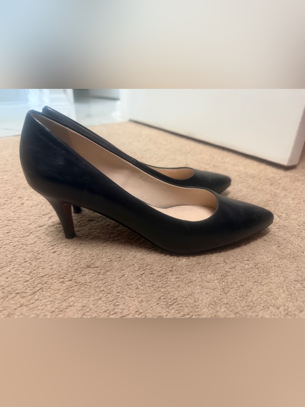 Cole Haan Black Pointed-Toe Kitten Heel Pump